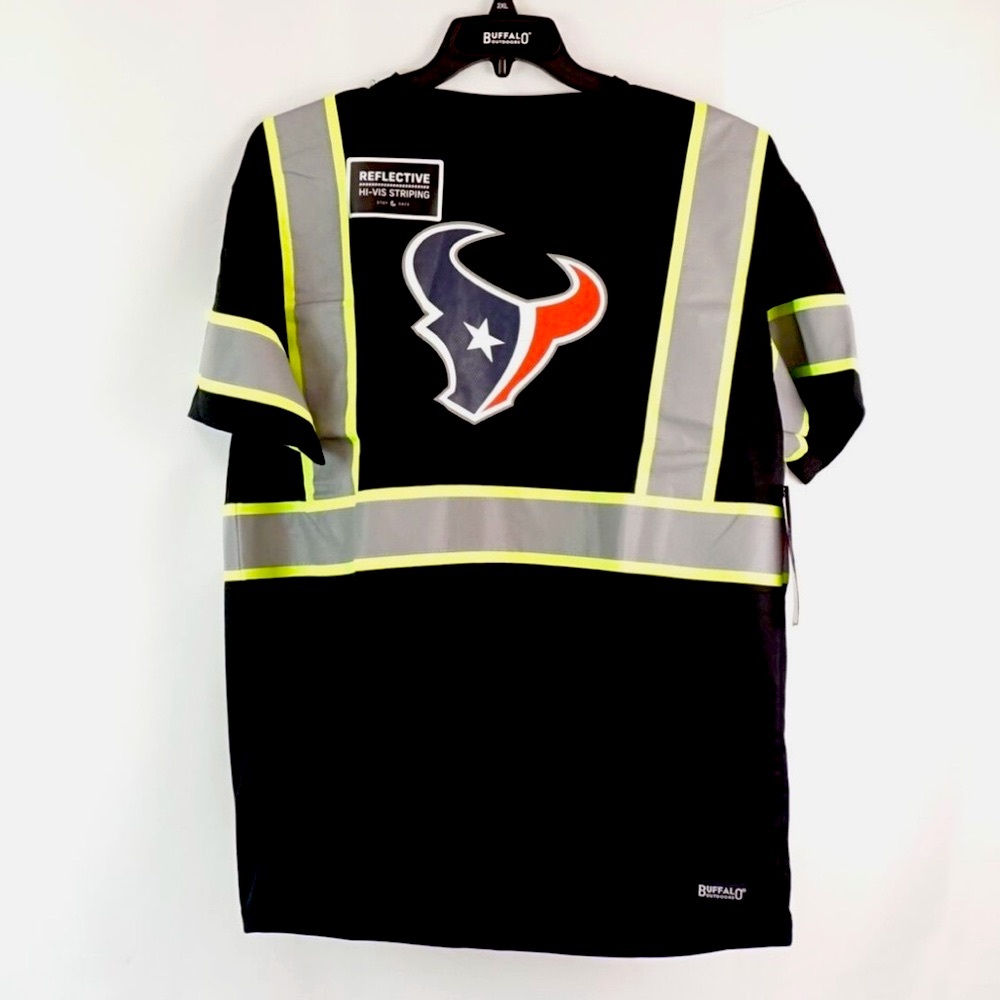 NWT [Buffalo Outdoors] x NFL Houston Texans Safety Short Sleeve Shirt Men’s L - Picture 3 of 10